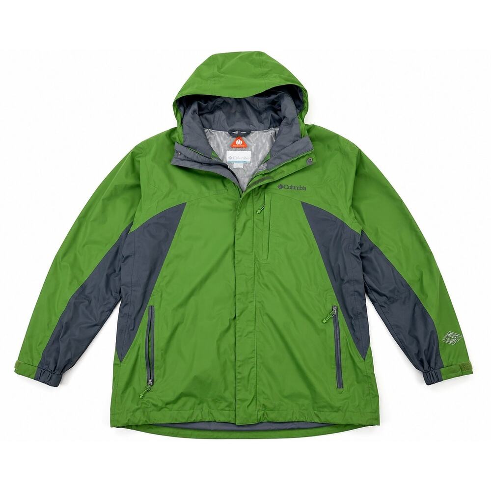 Columbia Omni Tech Heat Rain Jacket Mens Large Interchange Shell Gorpcore Hiking